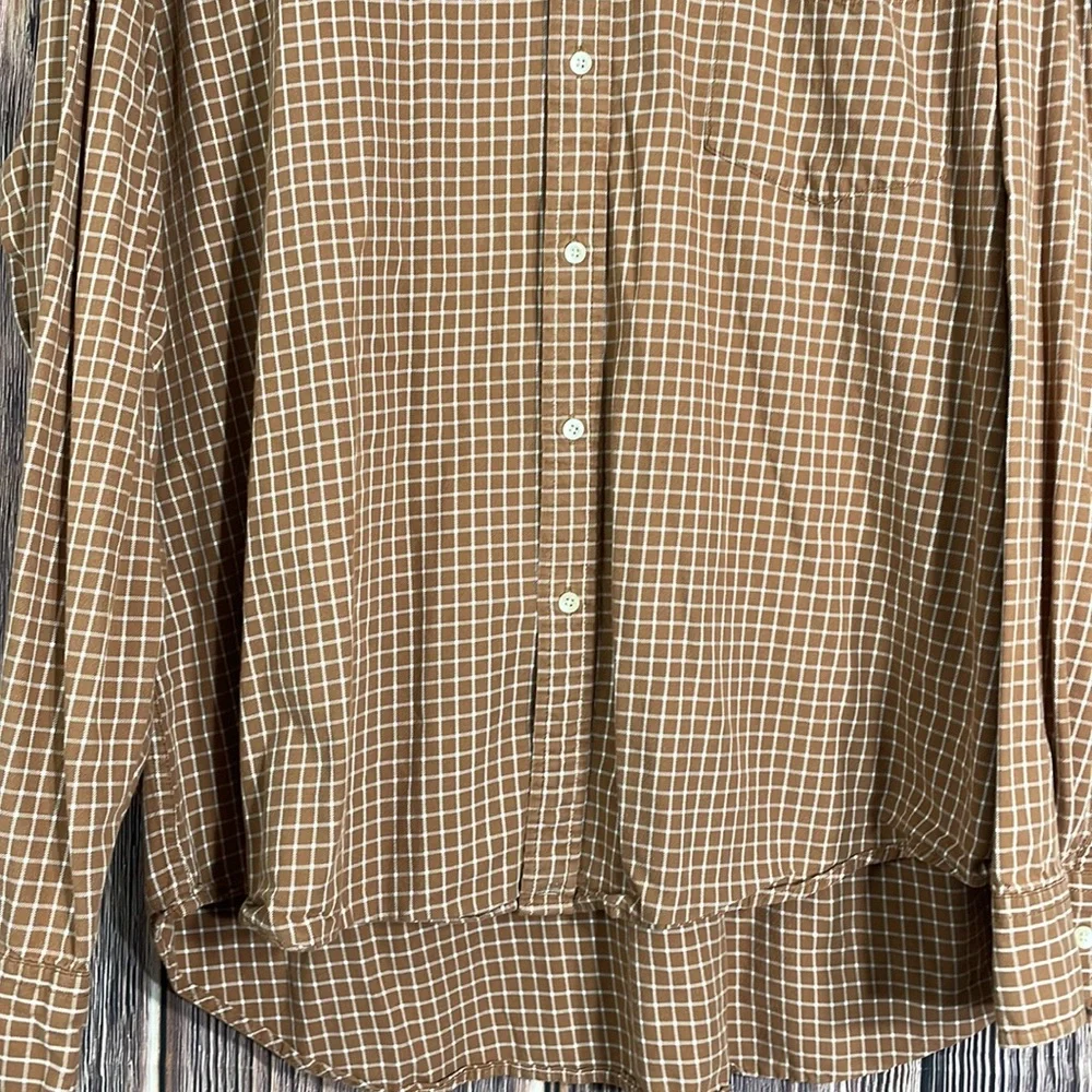 J. CREW MEN SHIRT Size XXL Color Brown White